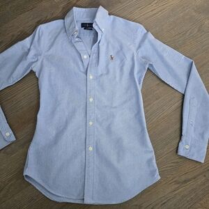 Ralph Lauren women oxford shirt, xs, blue